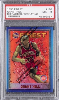 1995/96 Finest Refractor #190 Grant Hill (With Coating) - PSA MINT 9